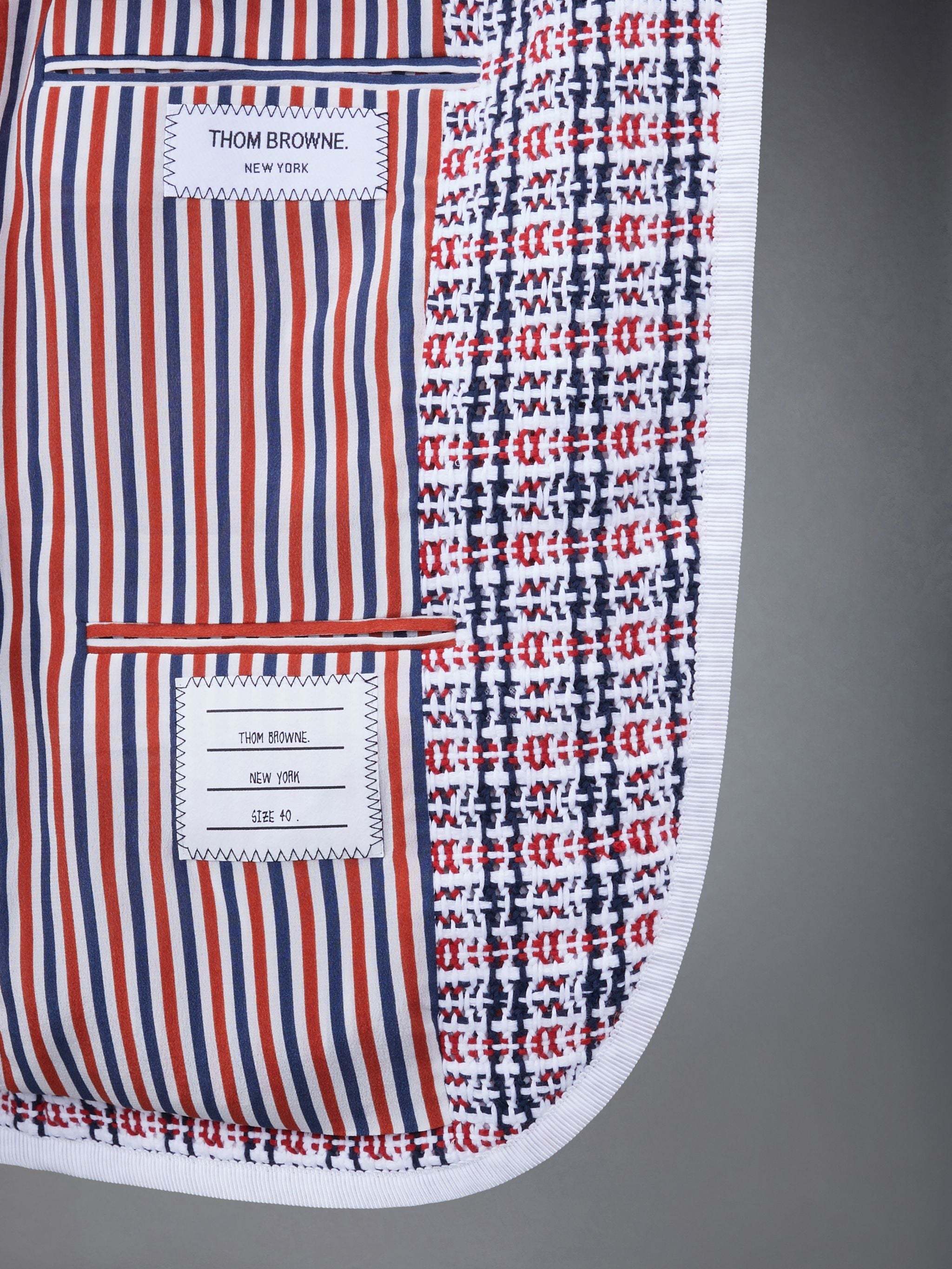 Thom Browne Check-pattern Tweed Jacket In Multicolor