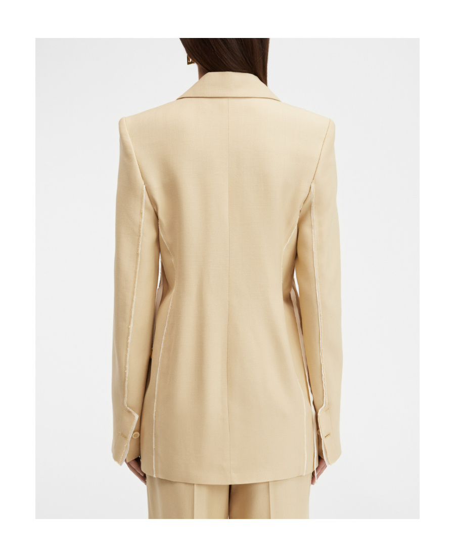 Jacquemus La Veste Caraco Inside-out Blazer In Nude