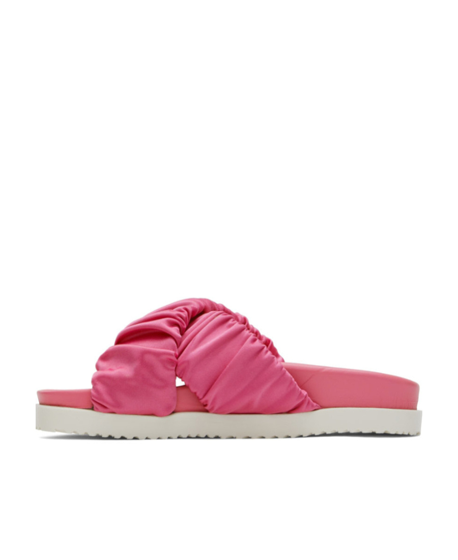 3.1 Phillip Lim Crisscross Ruched Satin Pool Sandals In Pink
