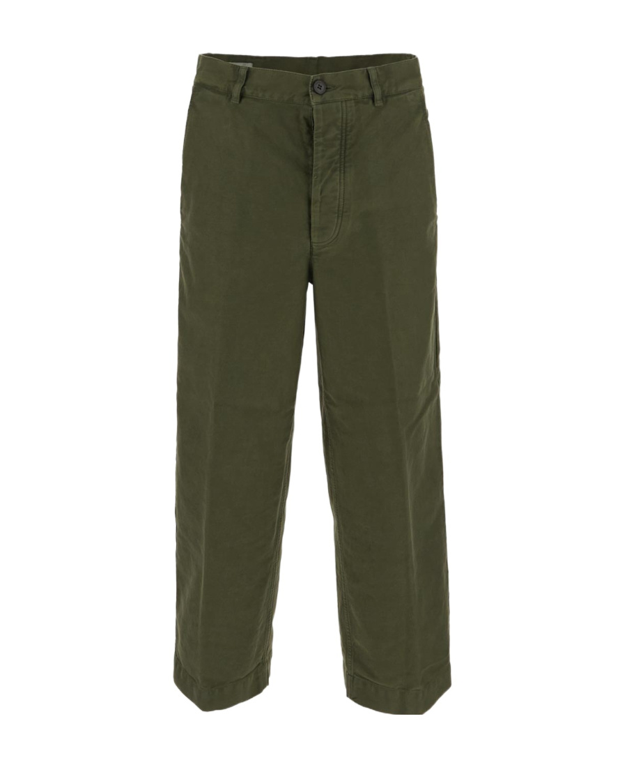 Dries Van Noten Belt Ring Denim Trousers In Green