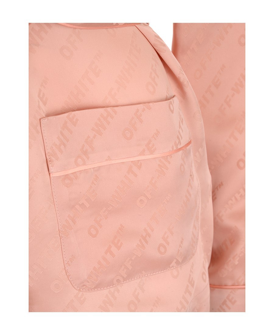 Off-white Orange Pink Logo Belt Casual Jacket In Pink