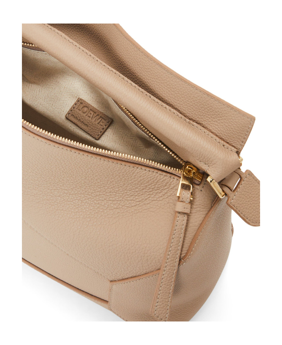 Loewe Puzzle Edge Small Leather Shoulder Bag In Brown