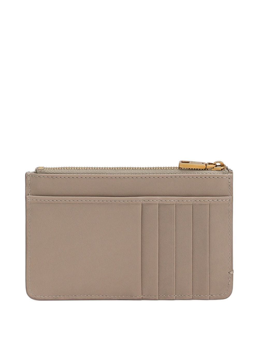 Dolce & Gabbana Slim Design Plonge Cardholder With Gold Hardware In Sand