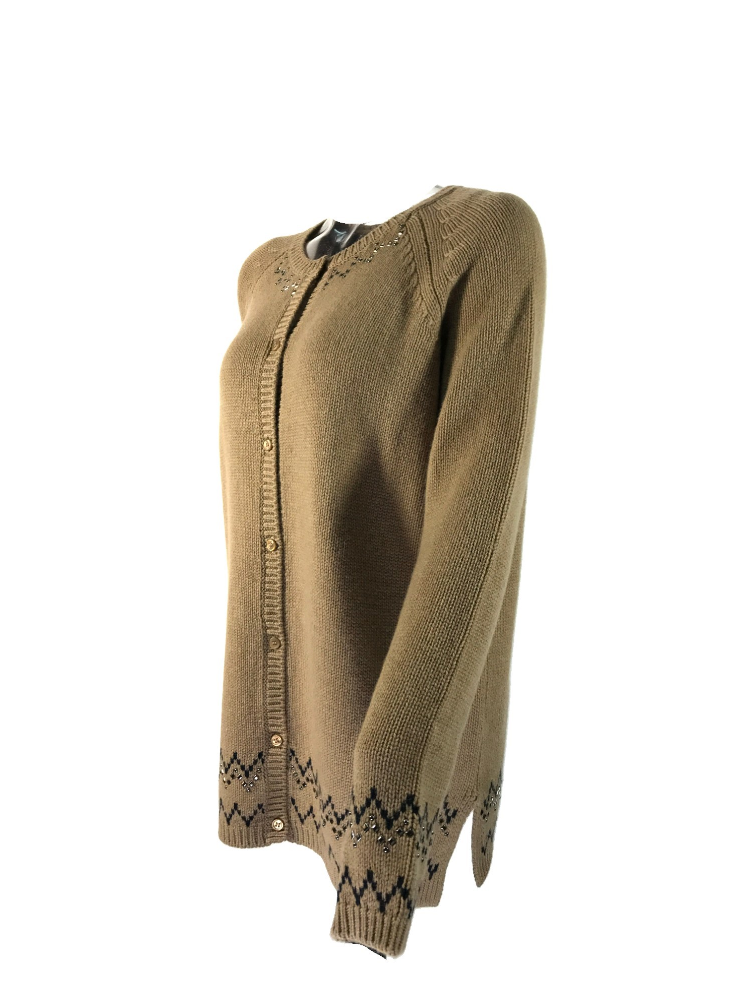 Max Mara Long-sleeved Knitted Cardigan In Brown