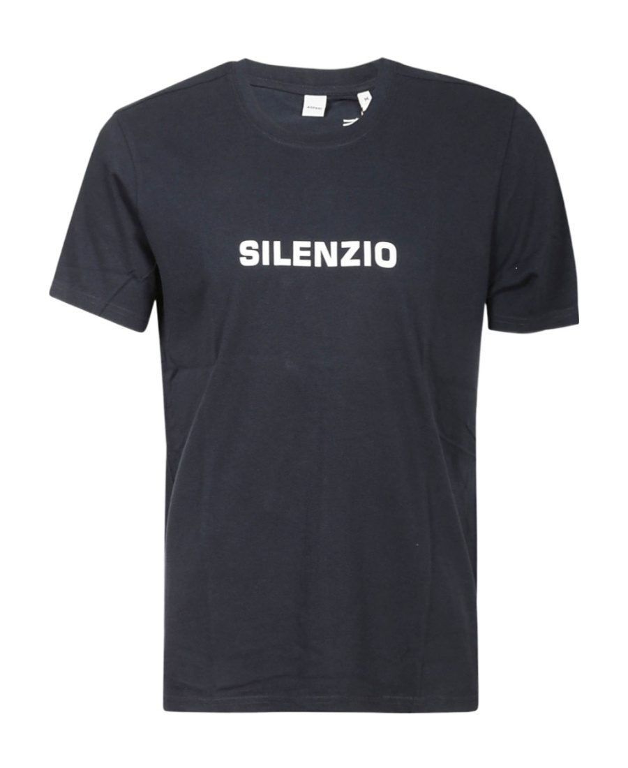 Aspesi Silenzio Crew Neck Pure Cotton T-shirt In Black