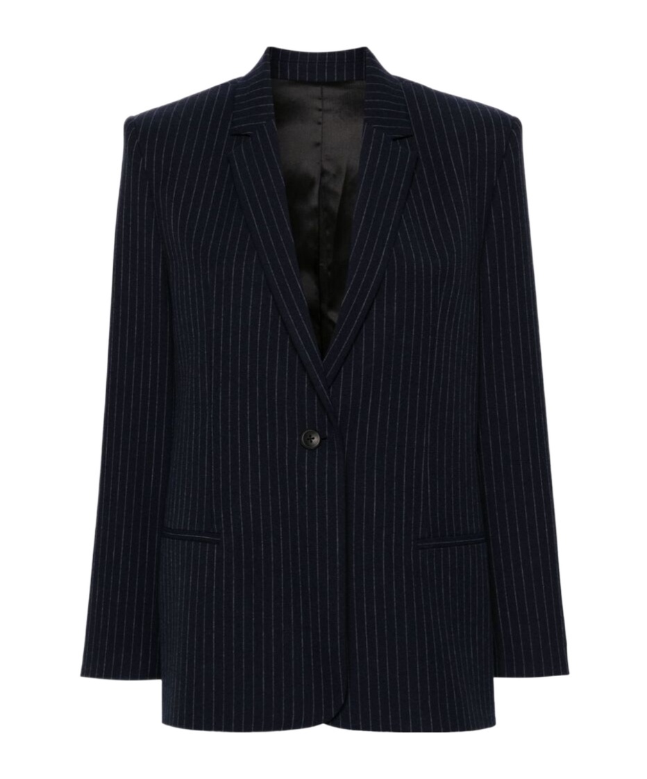 Calvin Klein Pinstripe Blazer In Black