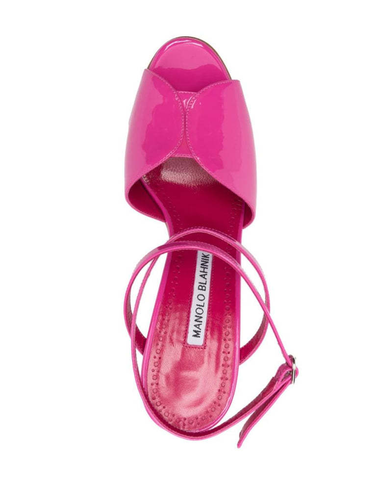 Shop Manolo Blahnik Hourani Open Toe Sandals In Pink