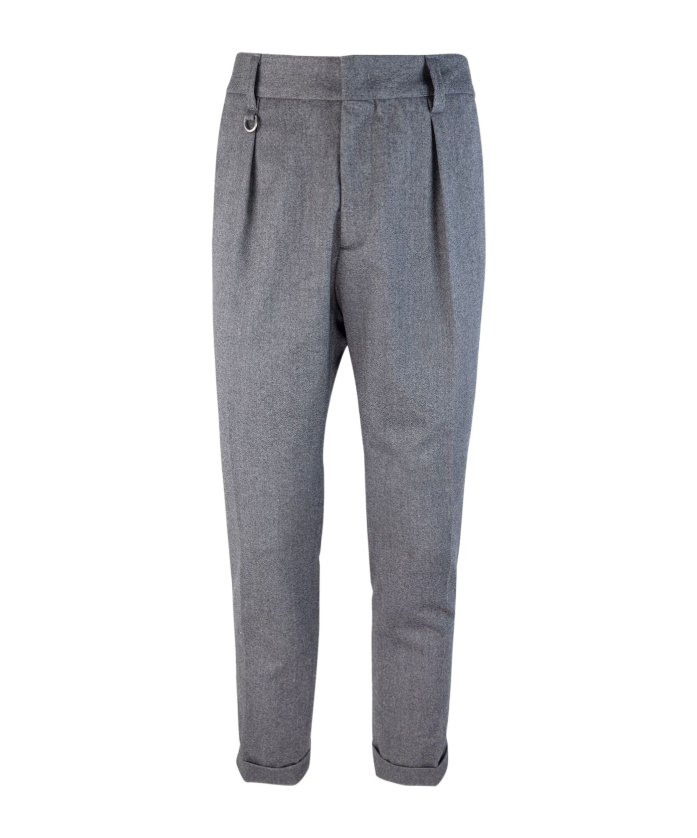 Paolo Pecora Belt-loop Casual Pants In Gray