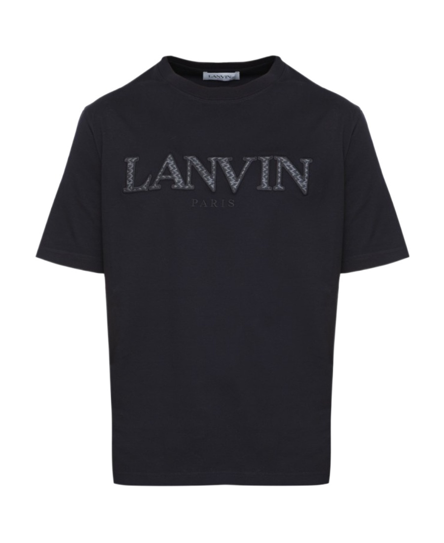 Lanvin Raised-logo Cotton T-shirt In Black