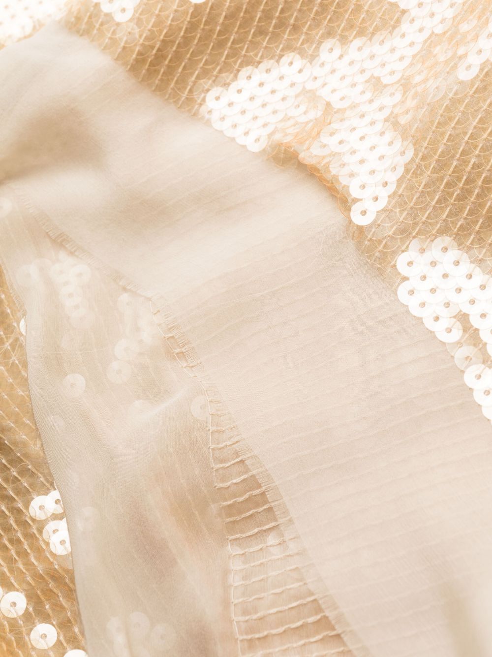 Rick Owens Asymmetric Sequinned Chiffon Maxi Dress In Nude