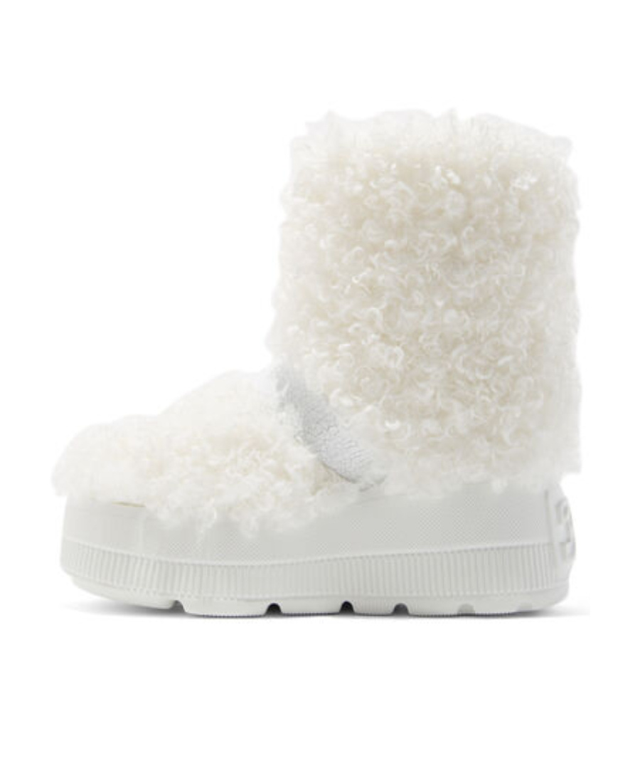 Casadei Buckled Faux-fur Boots In White