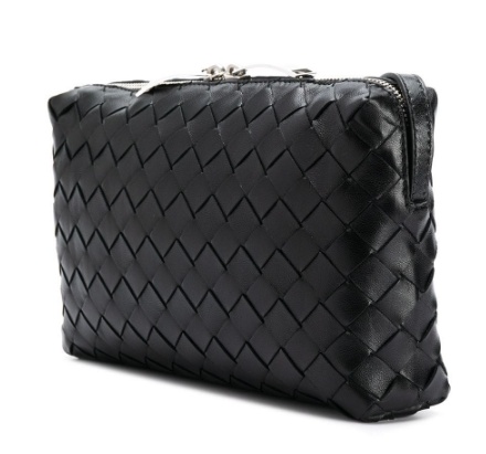 Bottega Veneta Knitted Cross-body Bag In Black