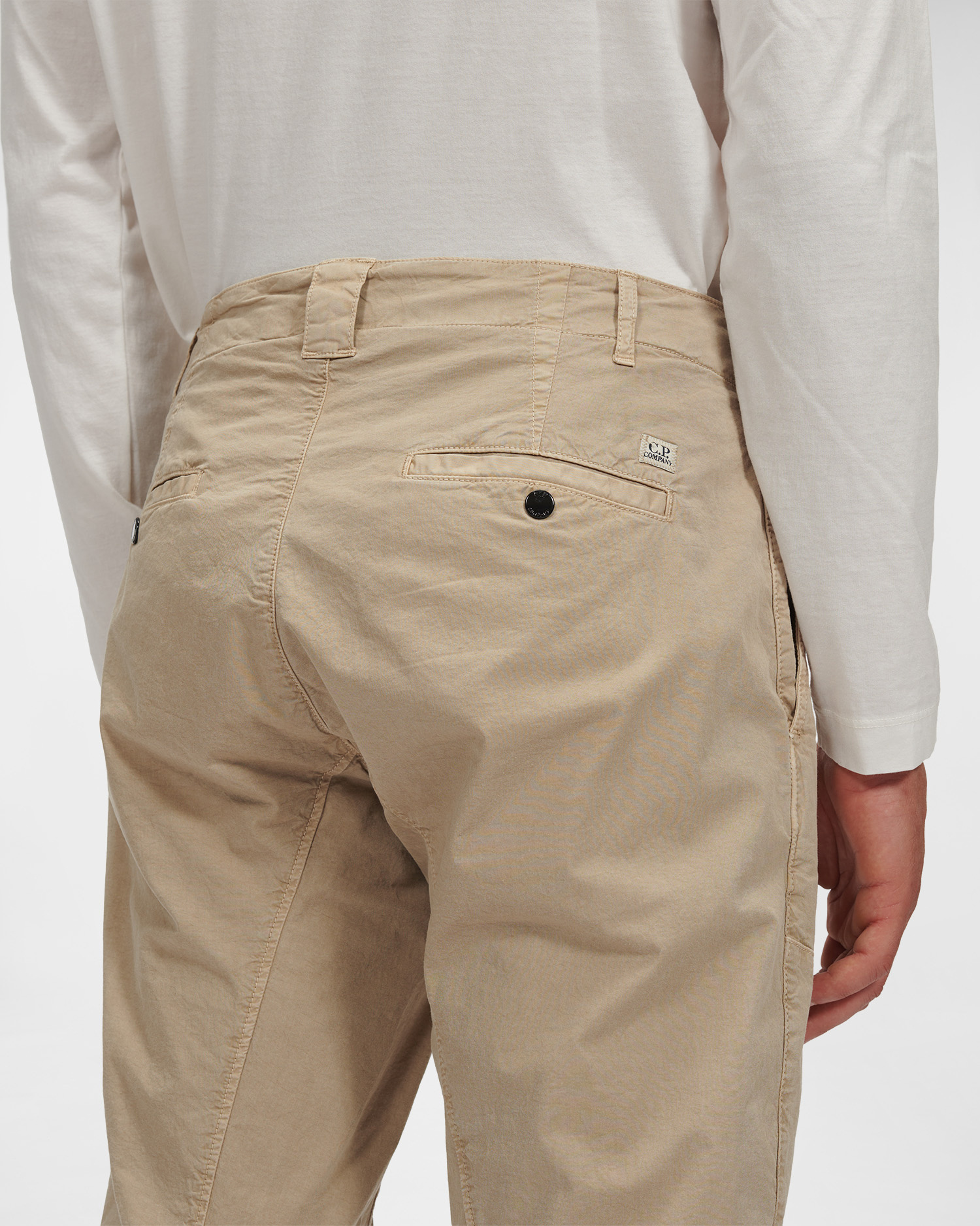 C.p. Company Logo-patch Tapered Trousers In Nude
