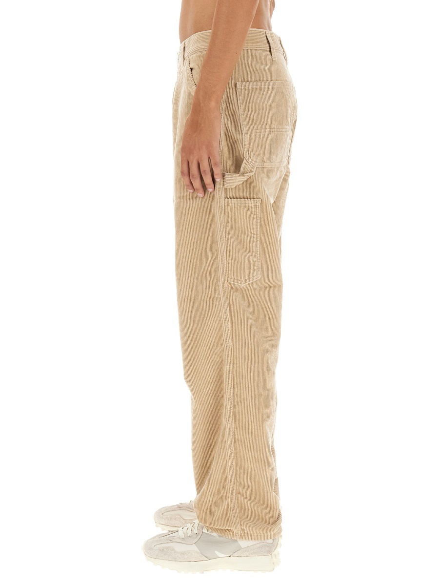 Carhartt Corduroy Trousers With Back And Side Pockets In Nude
