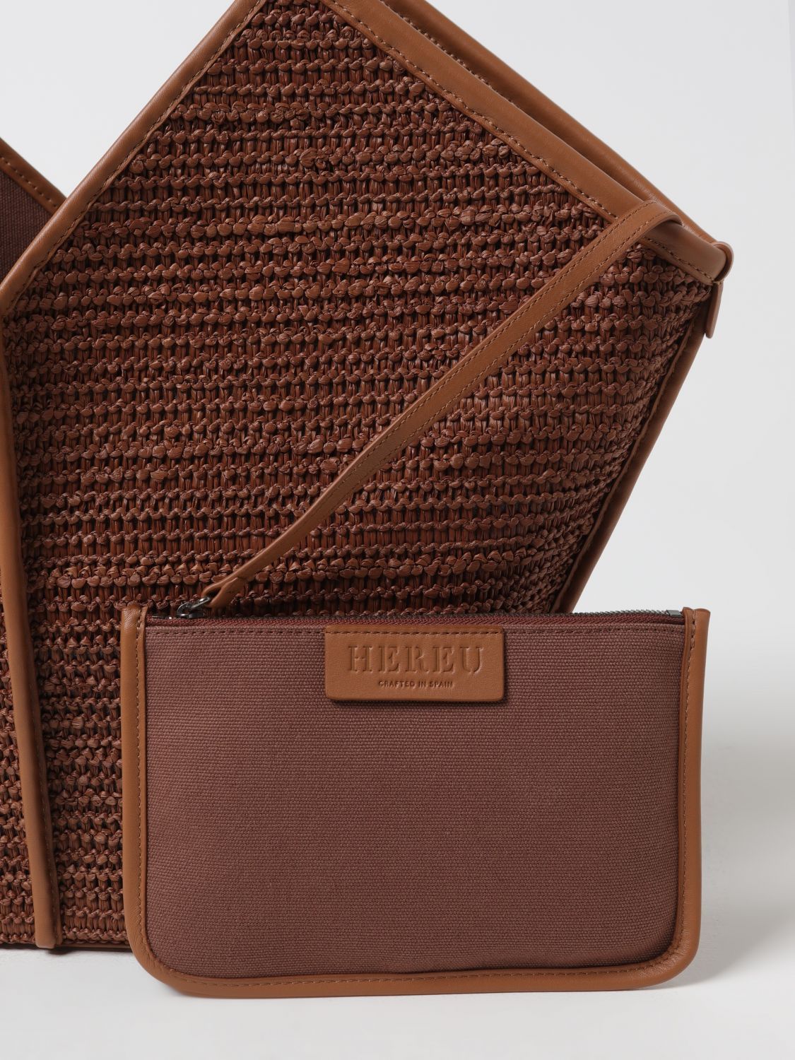 Hereu Women's Calella Leather Trimmed Raffia Tote Bag In Brown