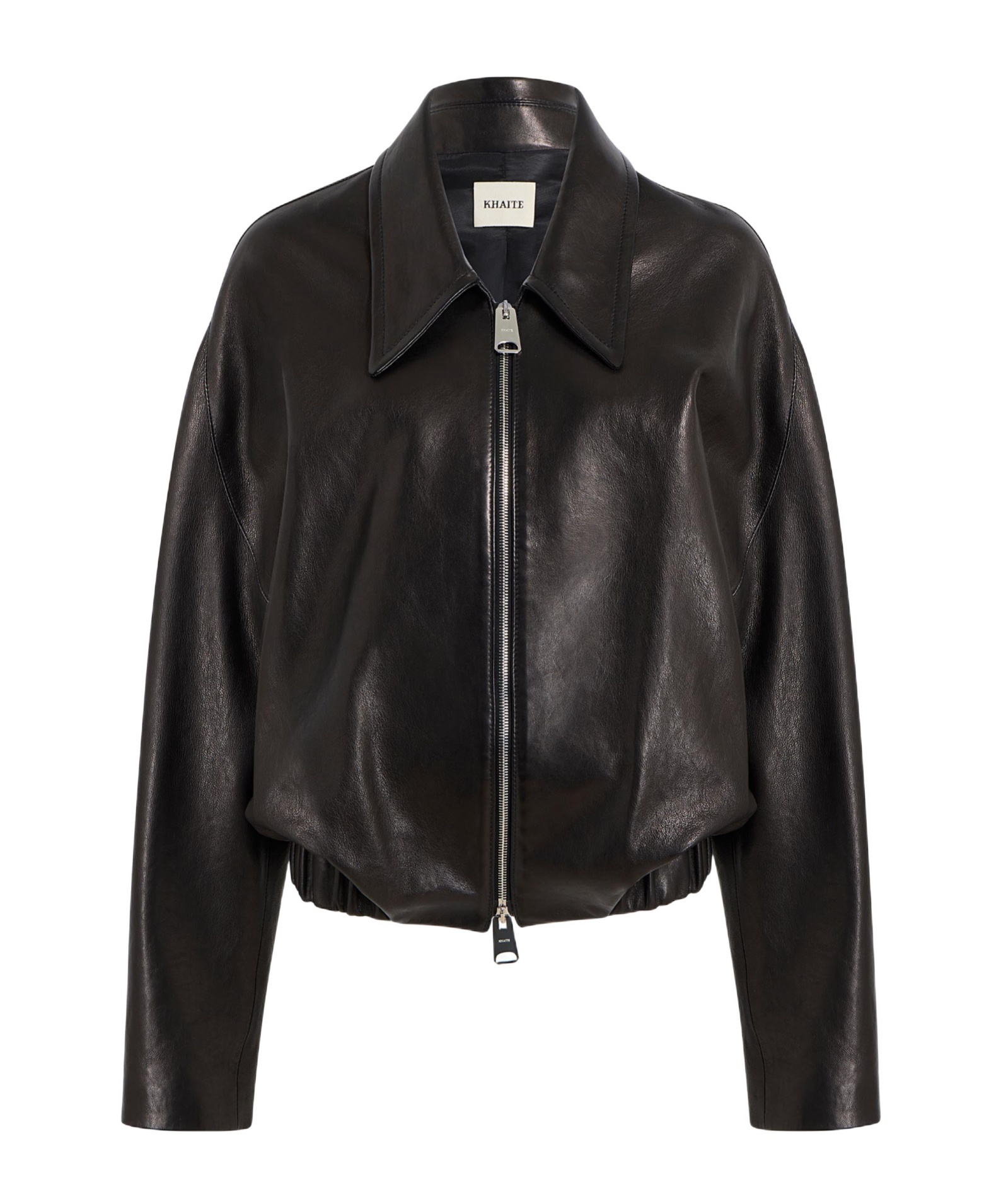 Khaite Odin Zip-front Leather Jacket In Black