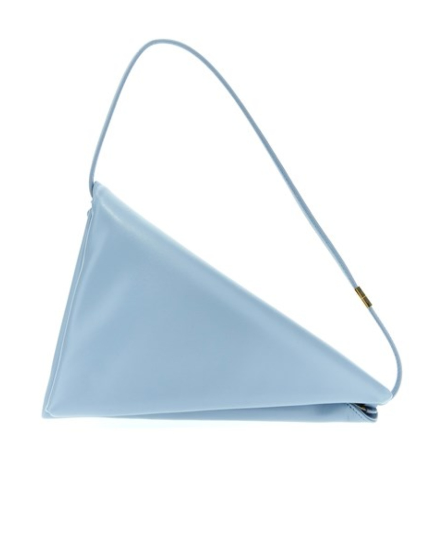 Marni Prisma Leather Triangle Bag In Blue