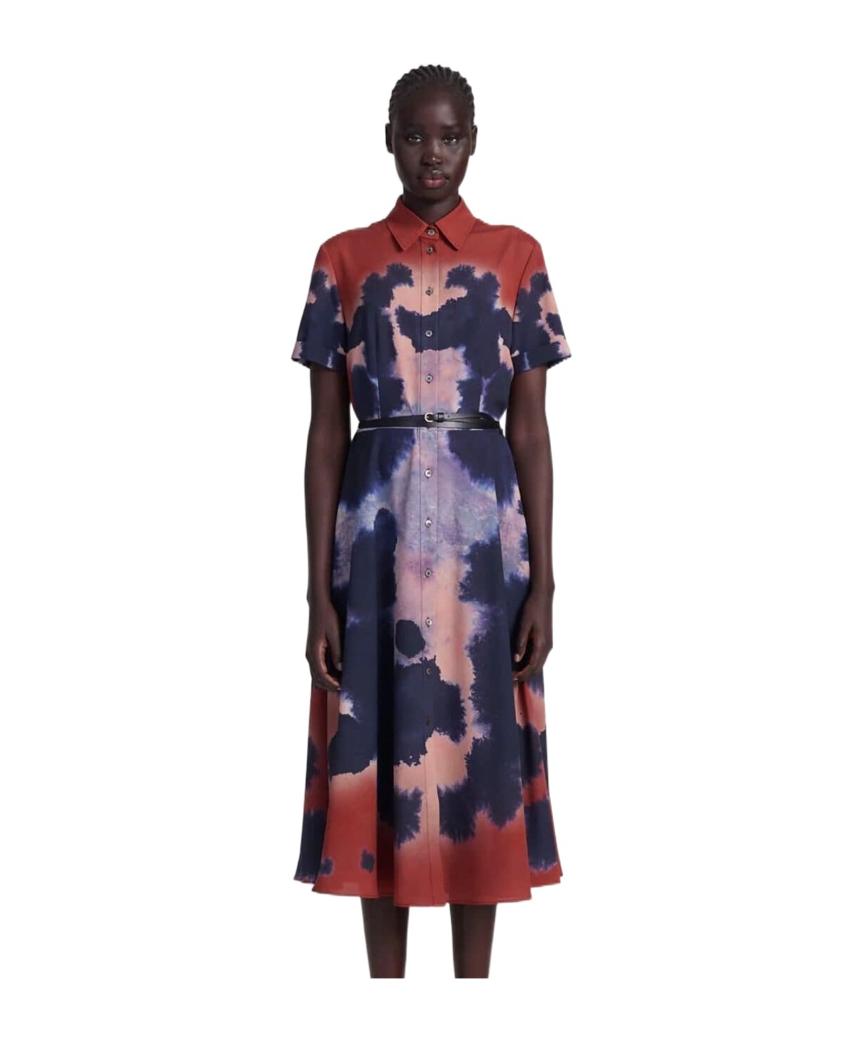 Altuzarra Kiera Dip-dyed Midi Shirt Dress In Black