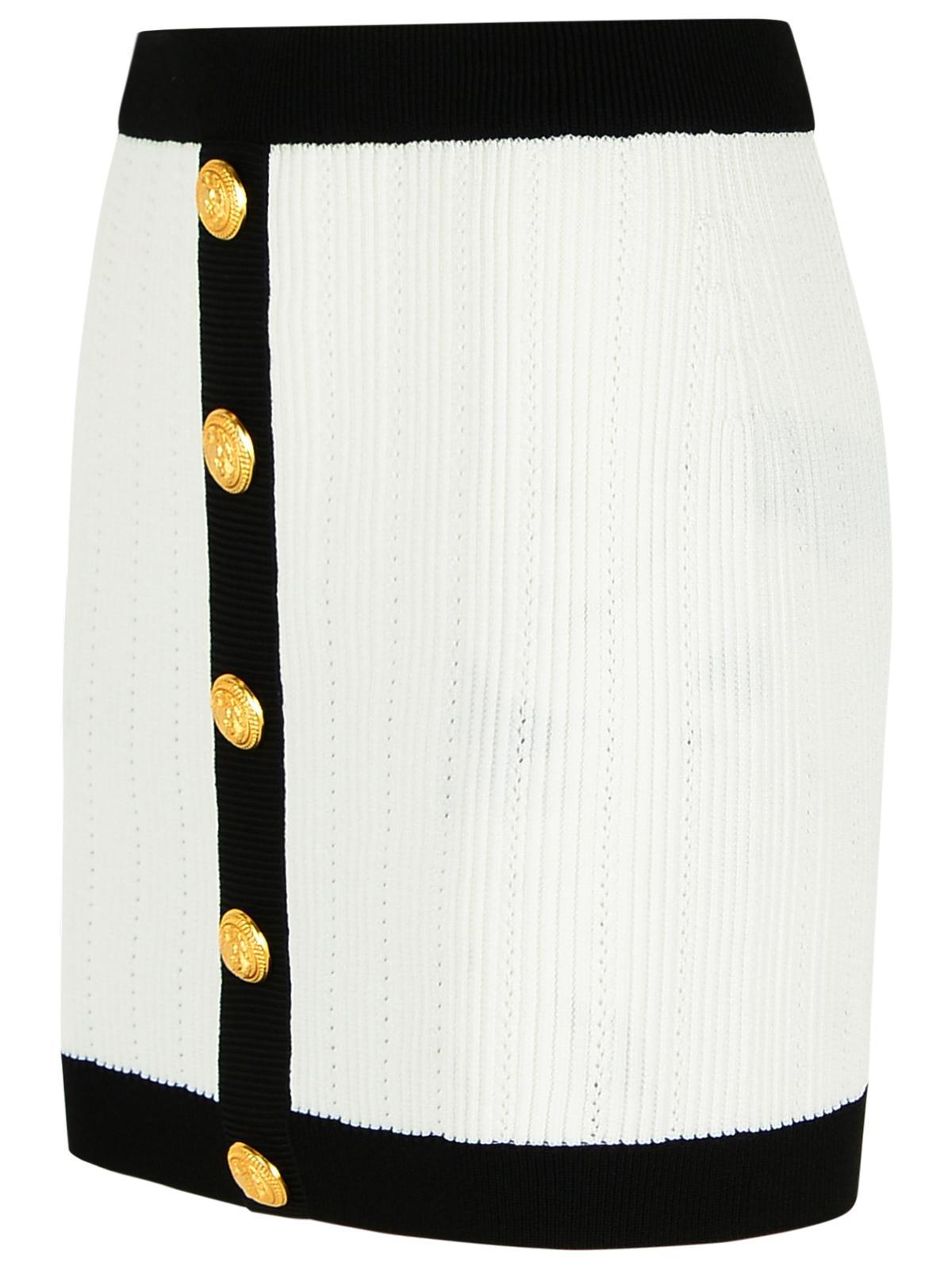 Shop Balmain Button Skirt