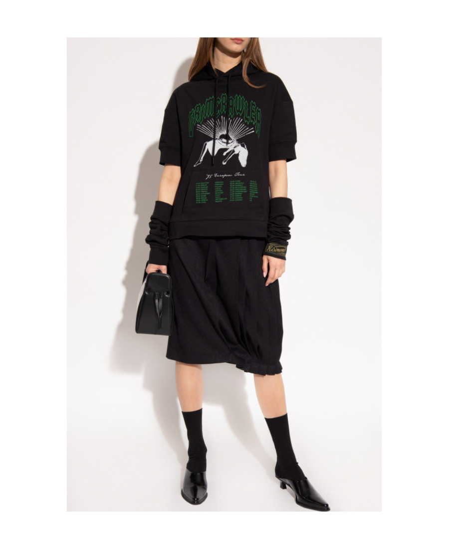 Shop Raf Simons Grimrawler-print Hoodie In Black