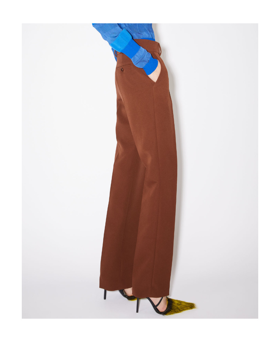 Acne Studios Tapered-leg Tailored Trousers In Brown
