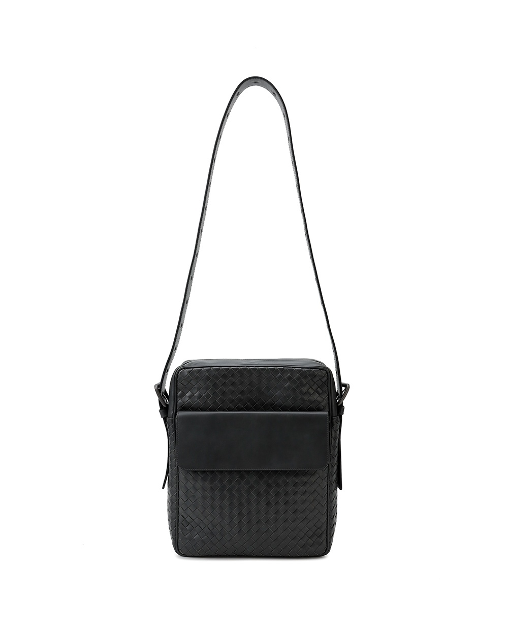Bottega Veneta Woven Shoulder Bag In Black
