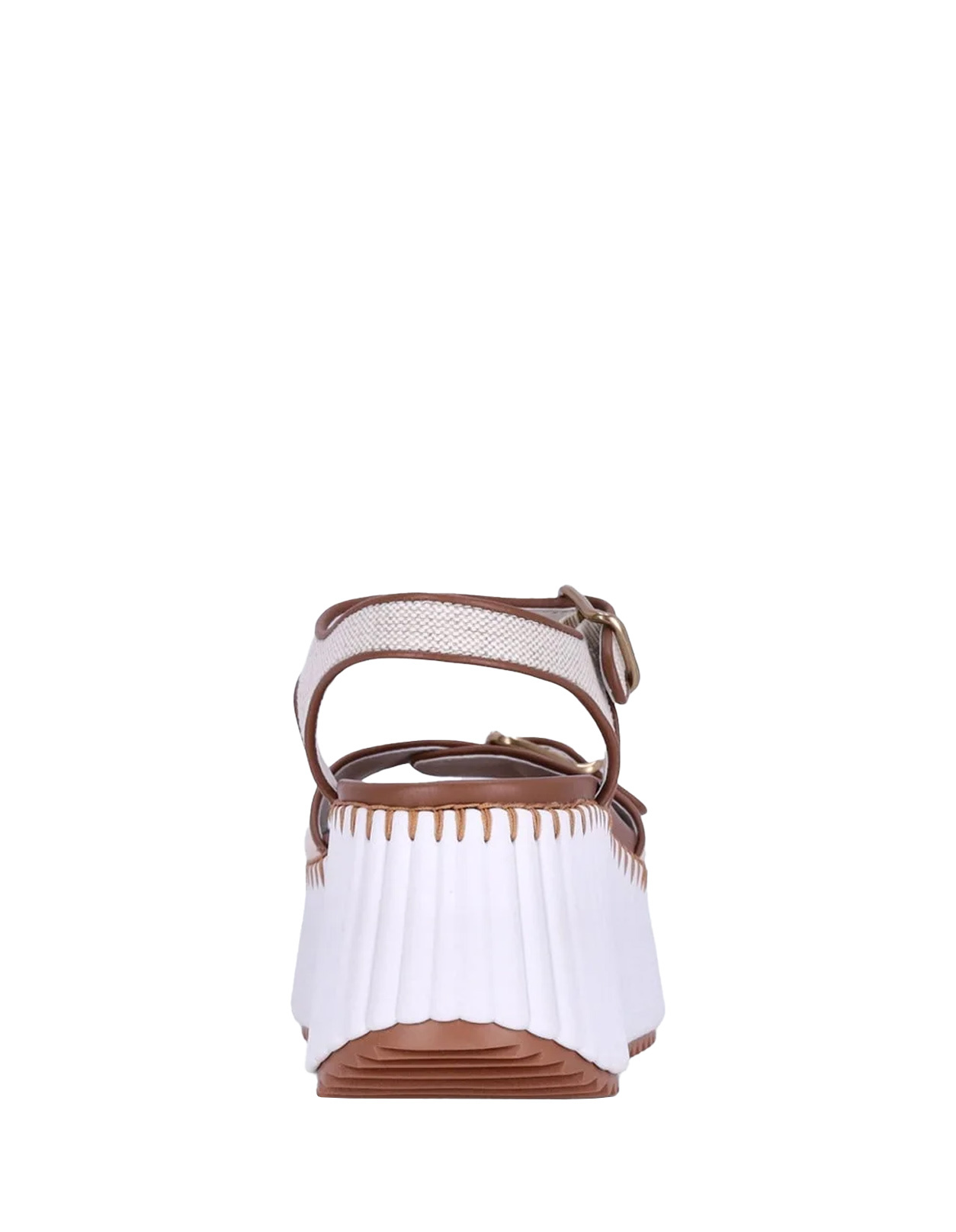 Chloé Round Toe Platform Sandals In White