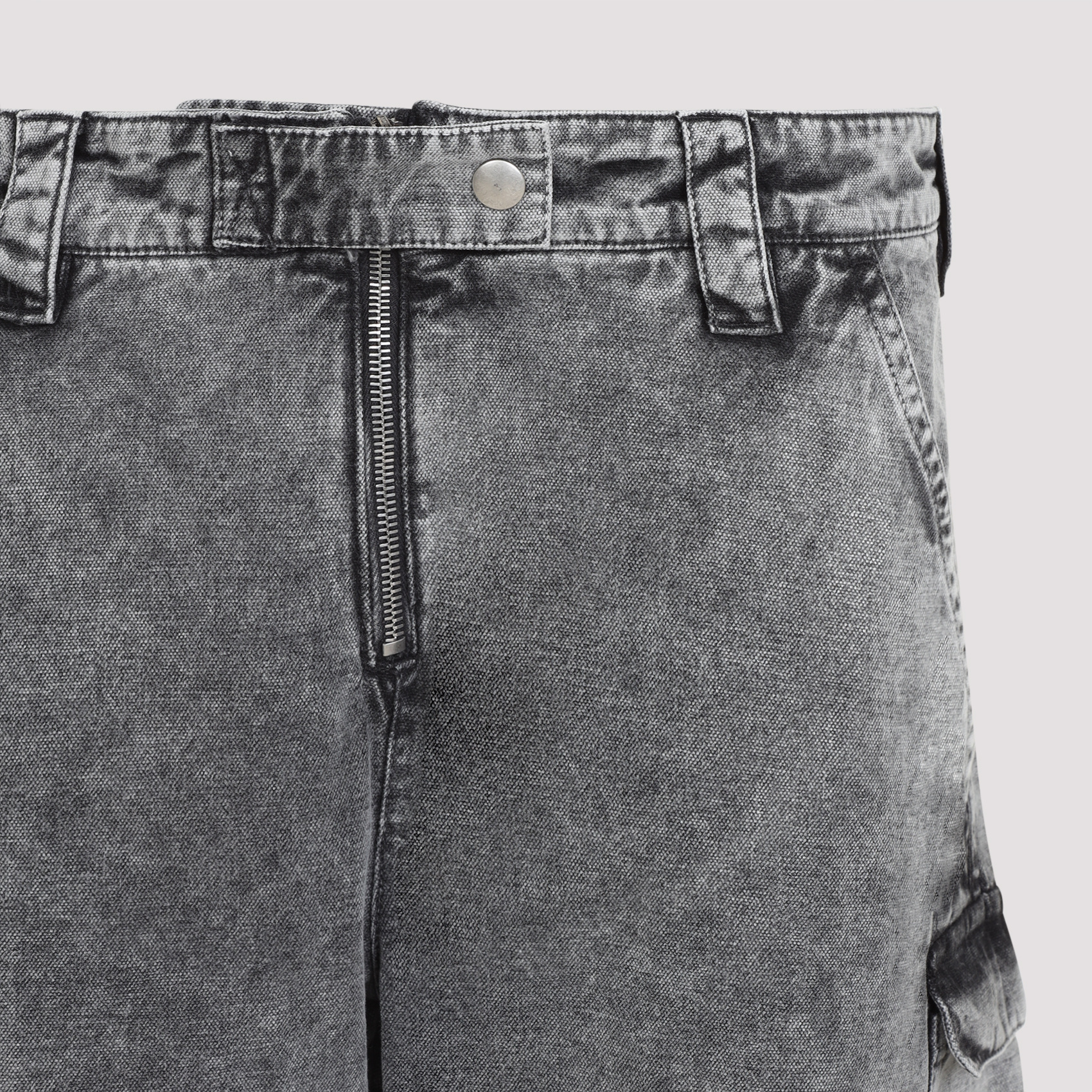Acne Studios Mid-rise Cotton Canvas Cargo Pants In Gray