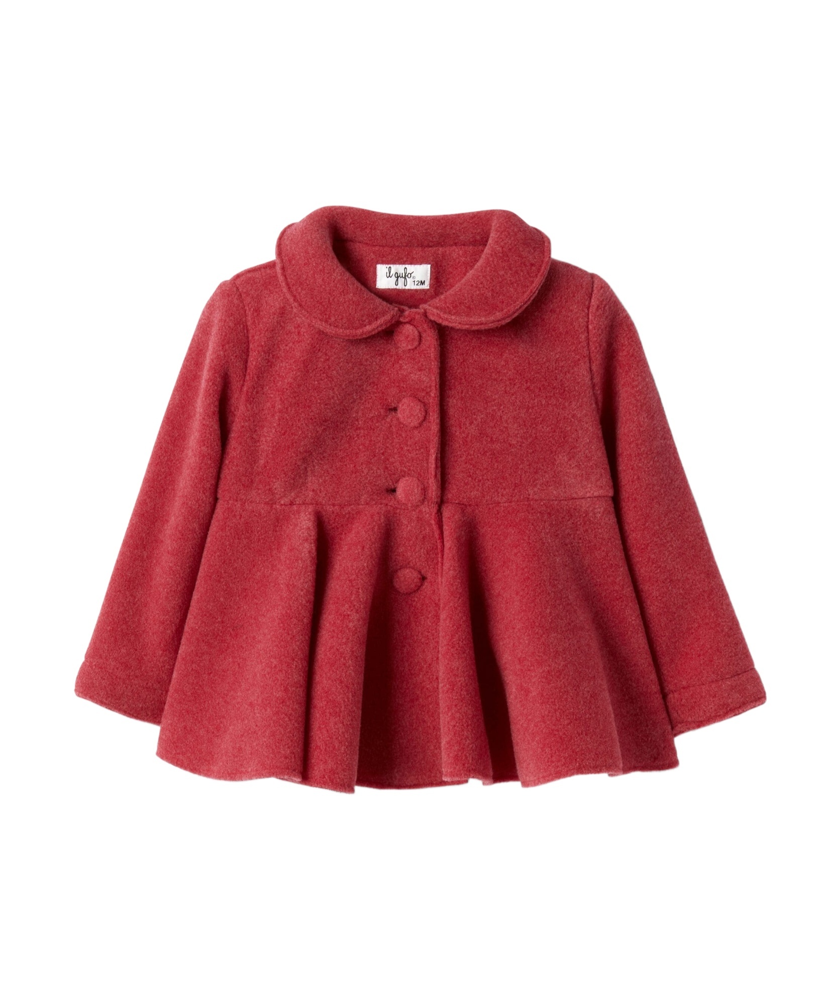 Il Gufo Peplum Waist Buttoned Blouse In Red