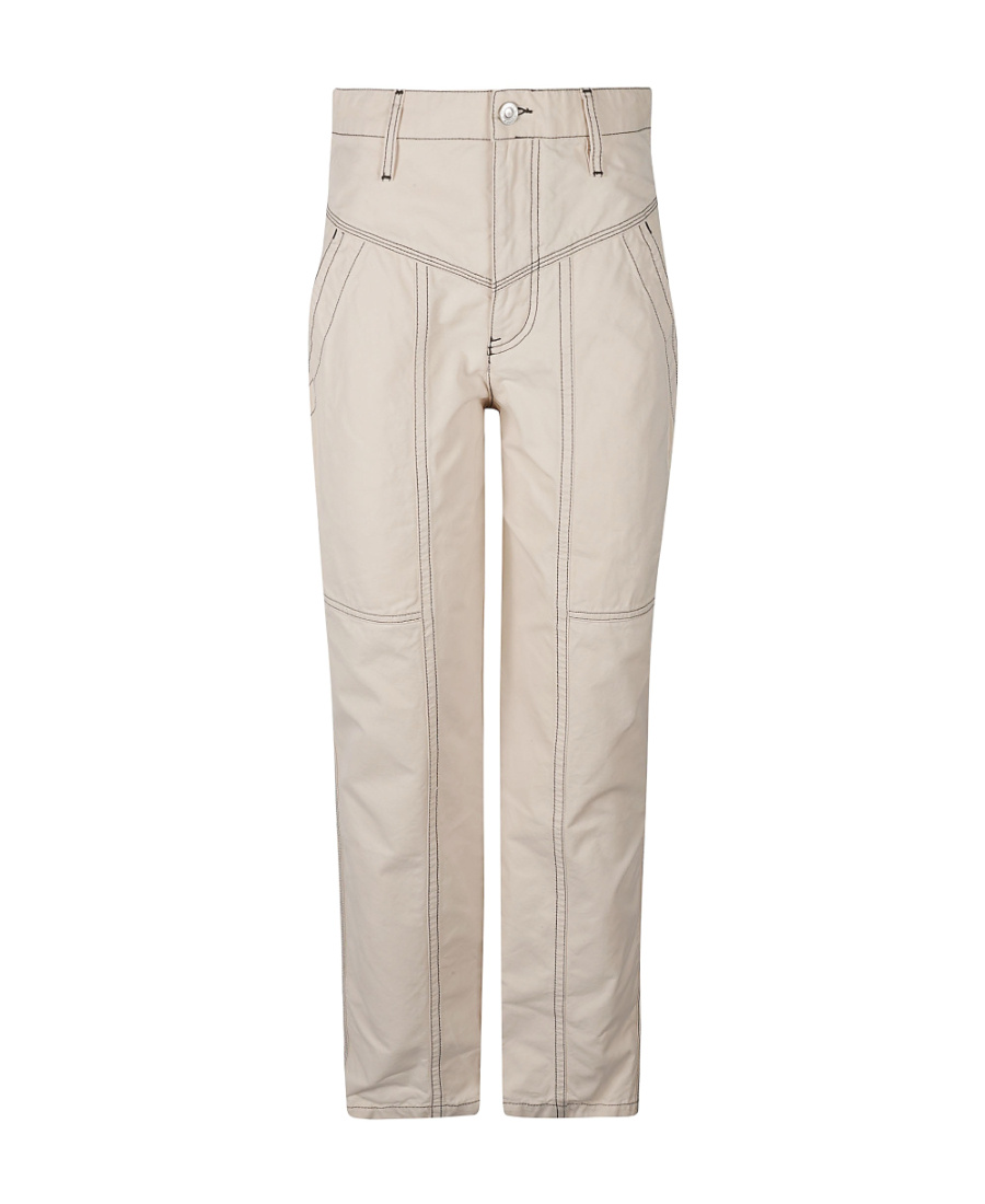 Shop Isabel Marant Panelled Cotton Trousers In Nude