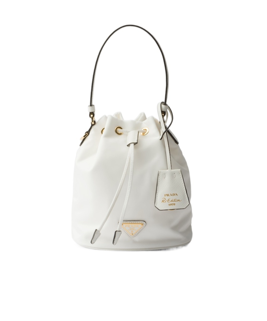 Prada Re-edition1978 Mini Bucket Shoulder Bag In White