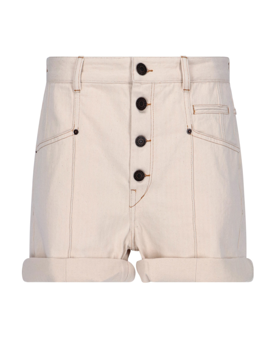Isabel Marant Button-fastening Cotton Shorts In Nude