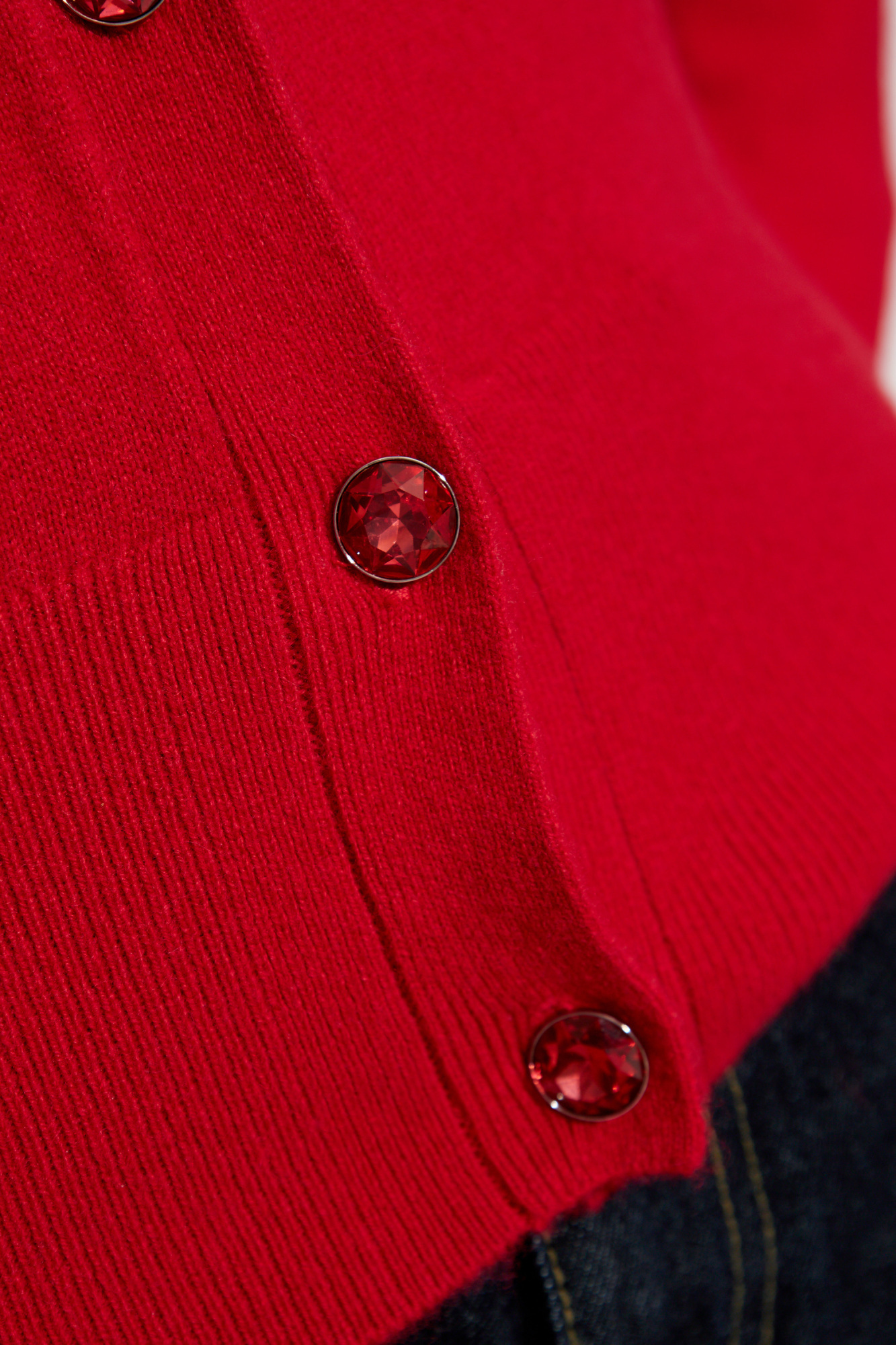 Shop Kate Spade Crew-neck Cashmere Cardigan In Red