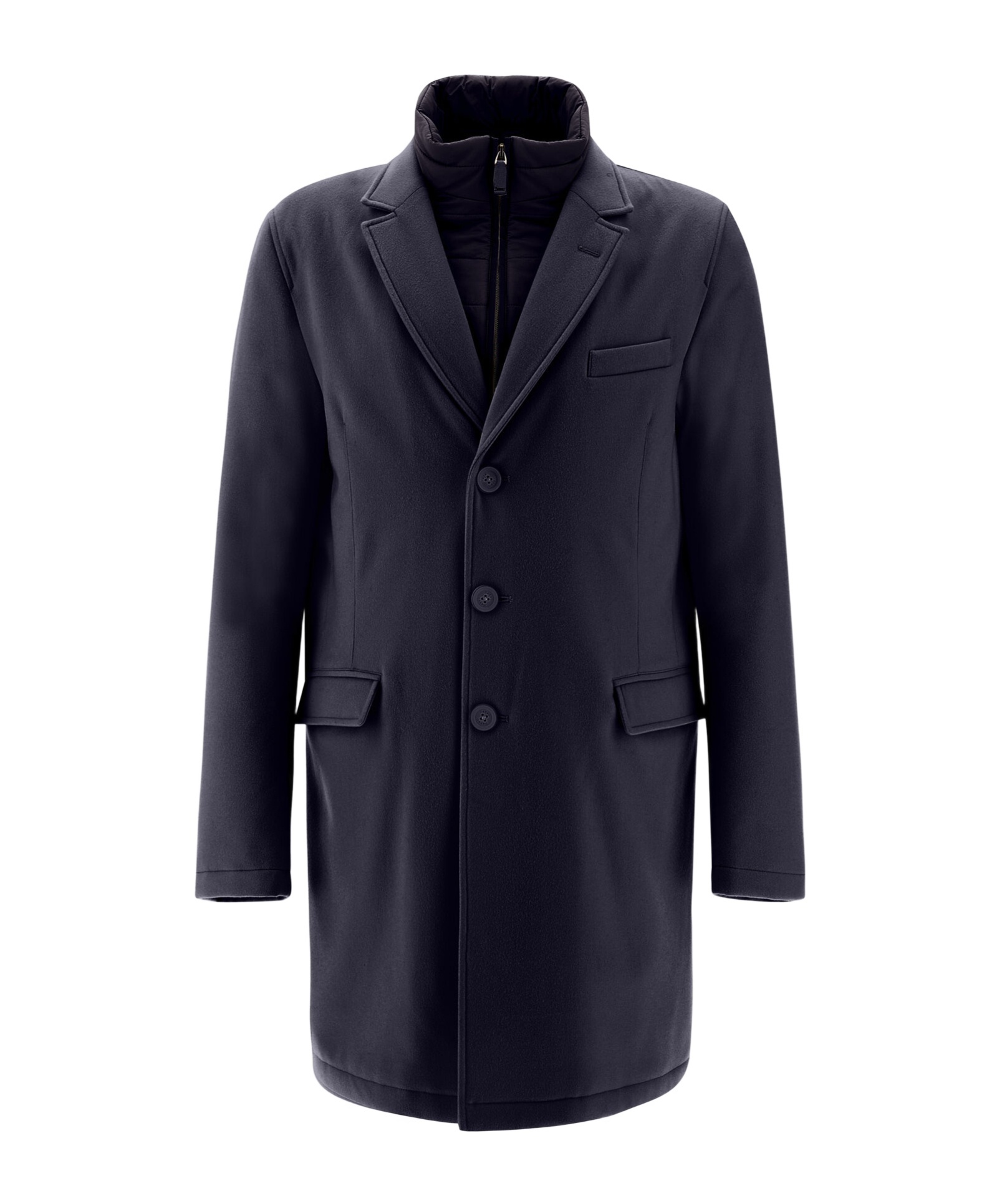 Herno Wool Beaver Coat In Black