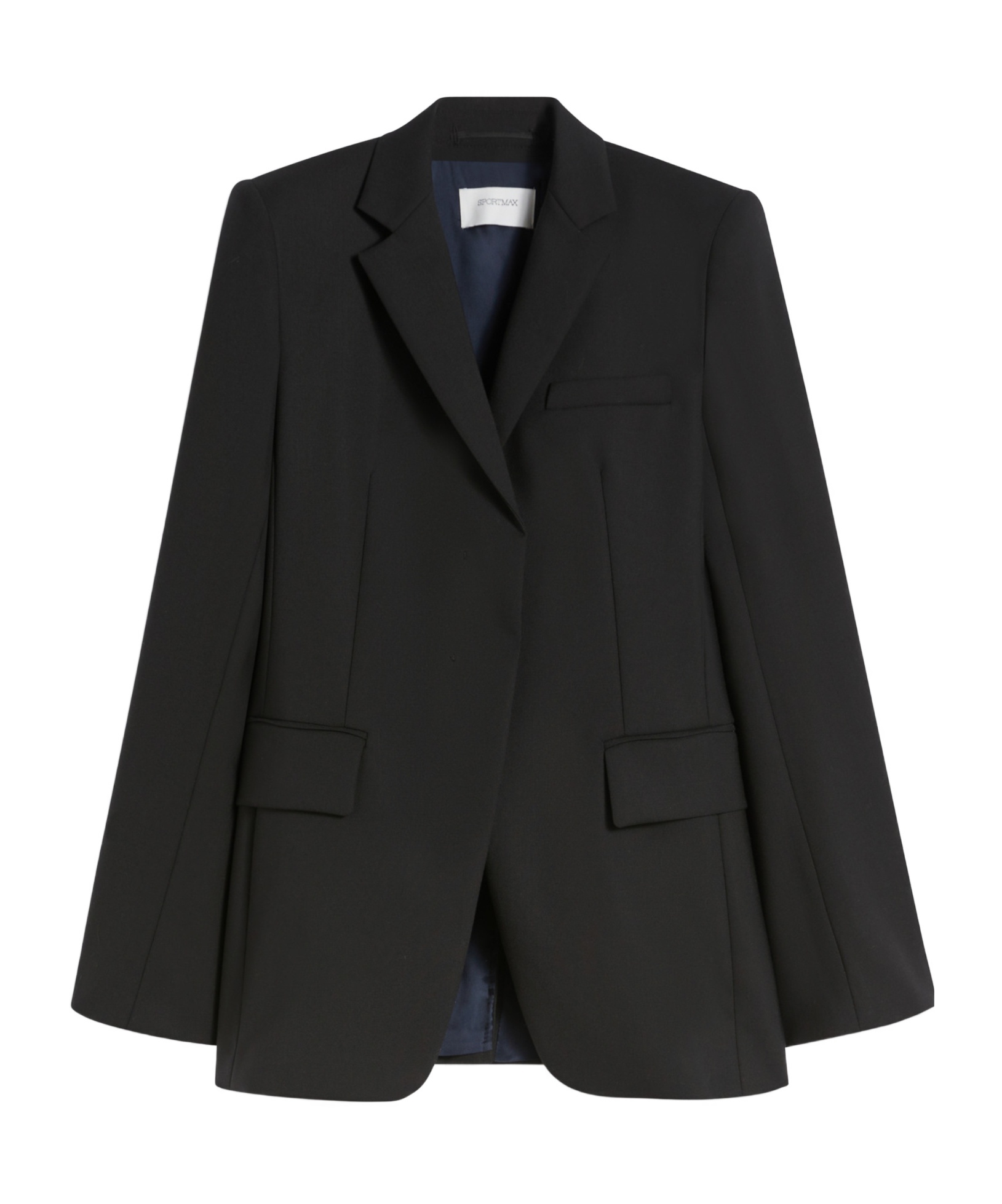 Sportmax Linen And Viscose Twill Blazer In Black