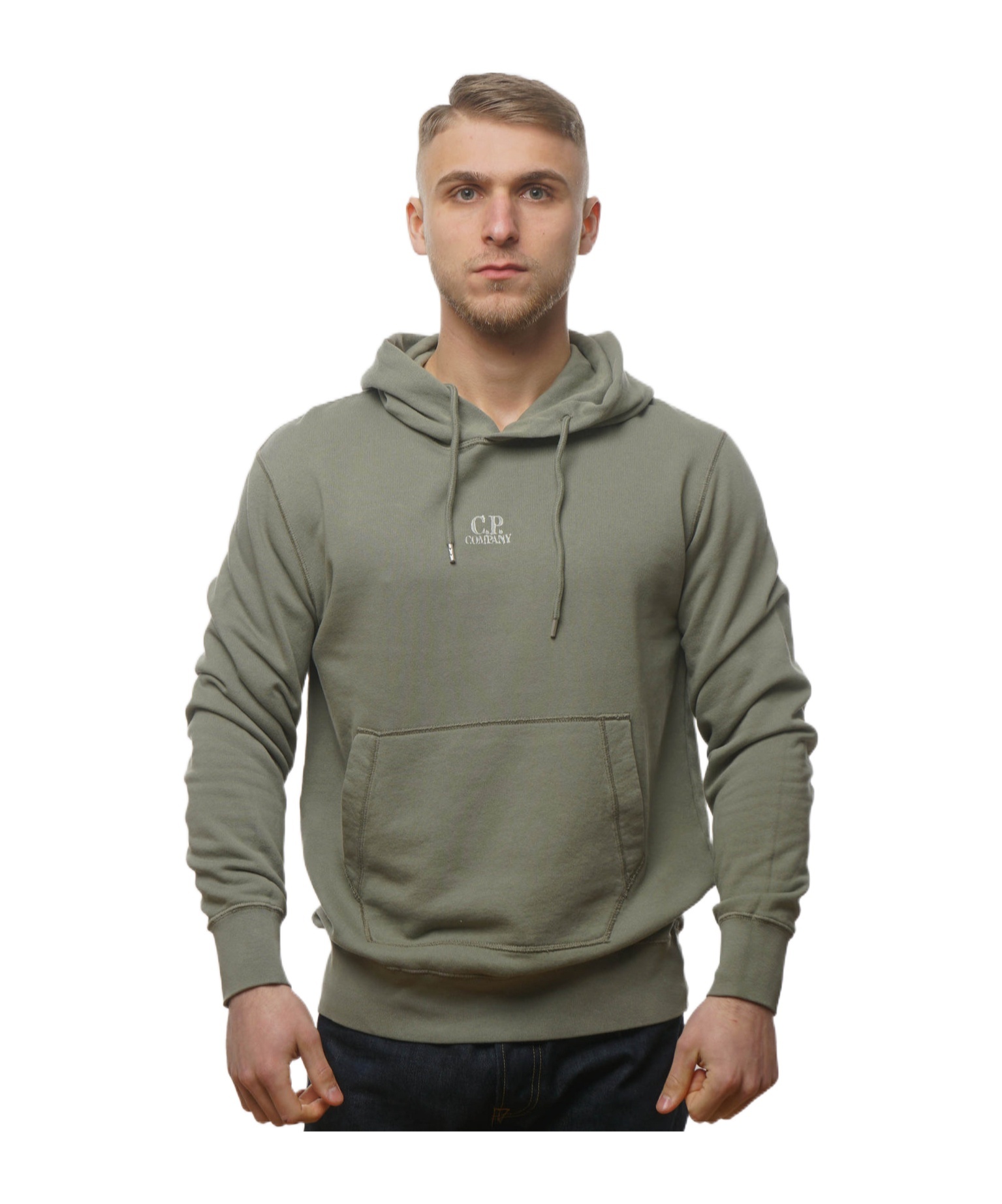 C.p. Company Long-sleeved Hooded Sweater In Green