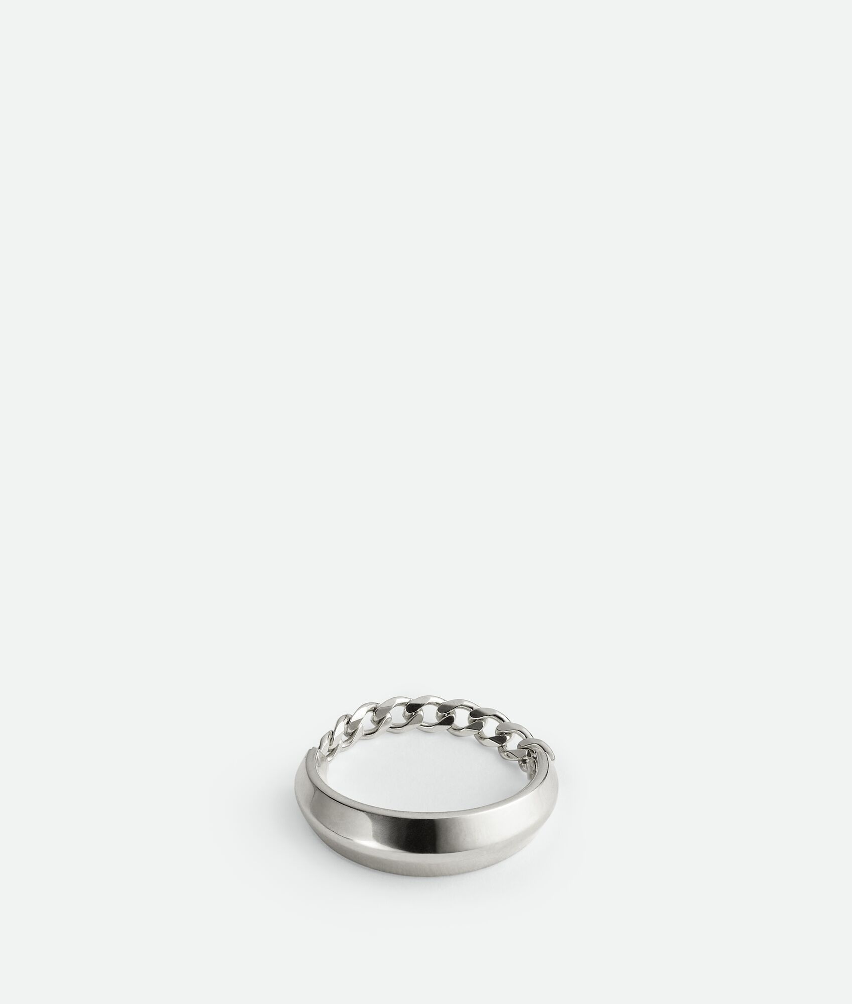 Bottega Veneta Chain Link Detail Ring In White