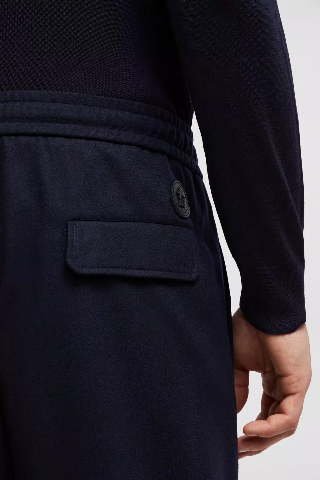Moncler Cotton Trousers In Blue