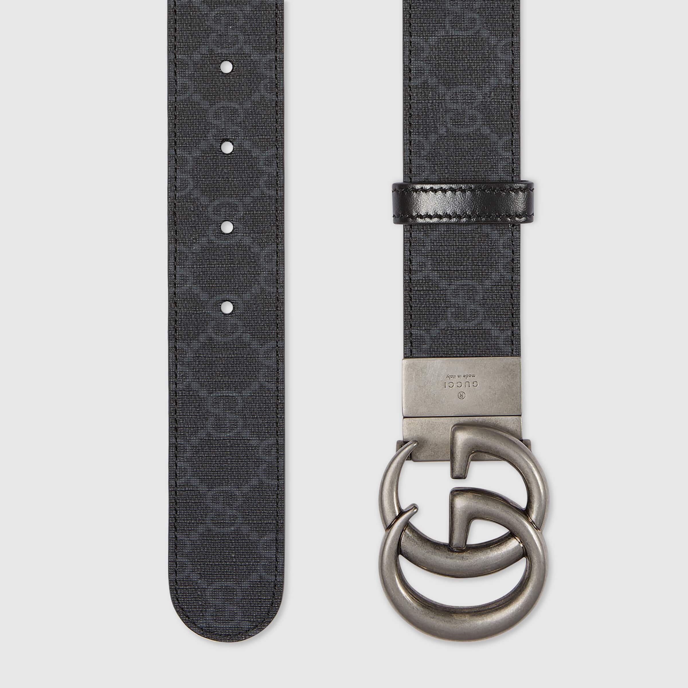 Gucci Gg Marmont Reversible Belt In Black