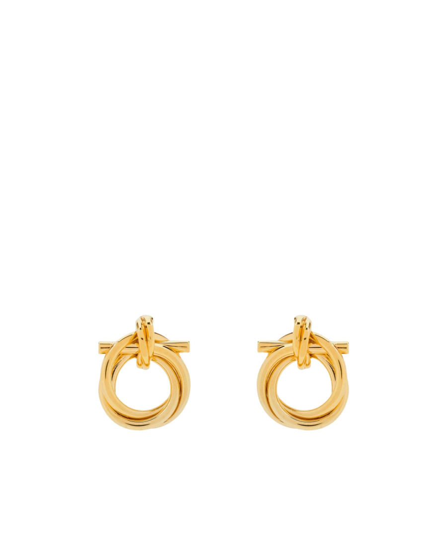 Ferragamo Gancini Twisted Hoop Earrings In Gold