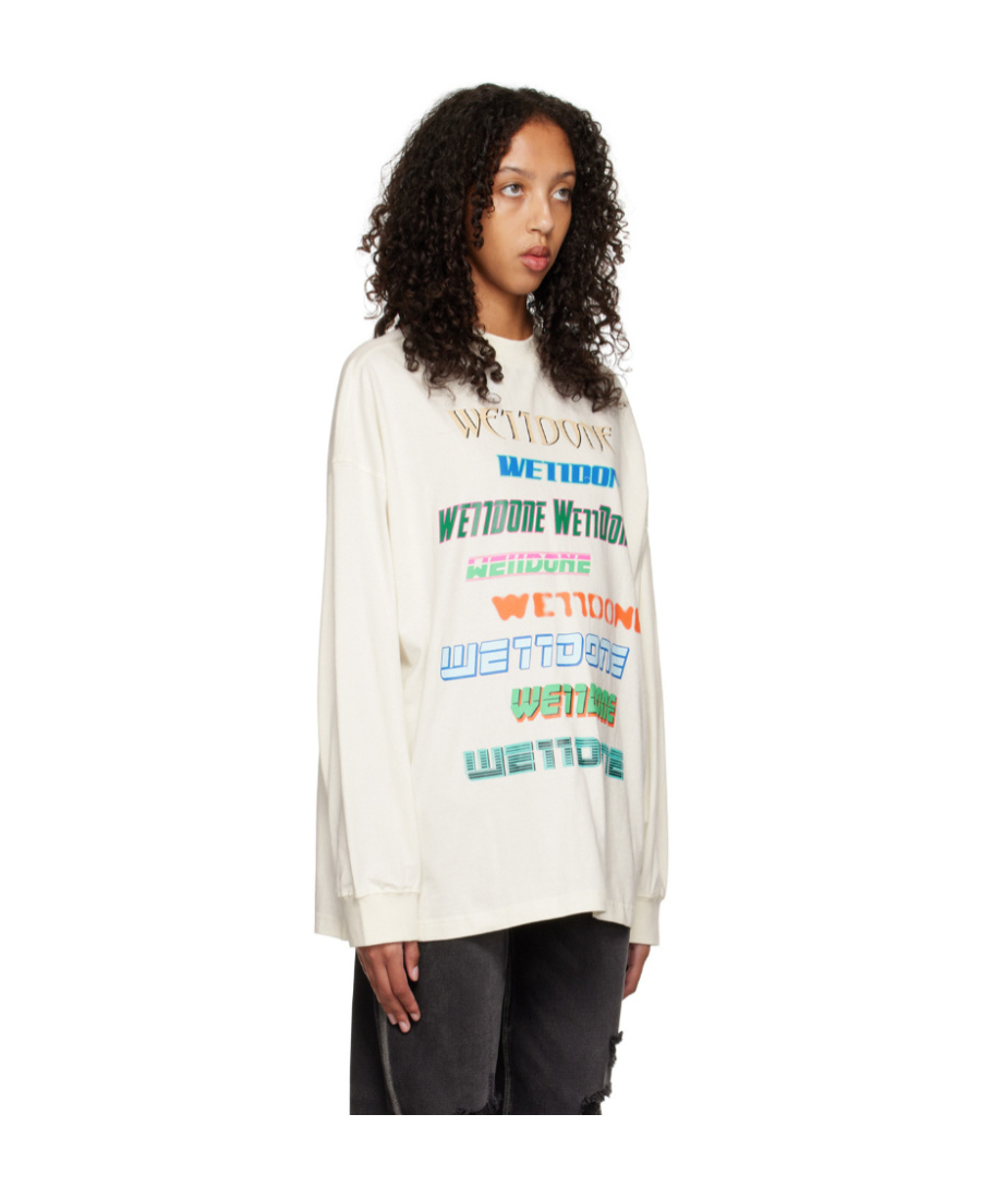 We11 Done Multi-logo Cotton Sweatshirt In White