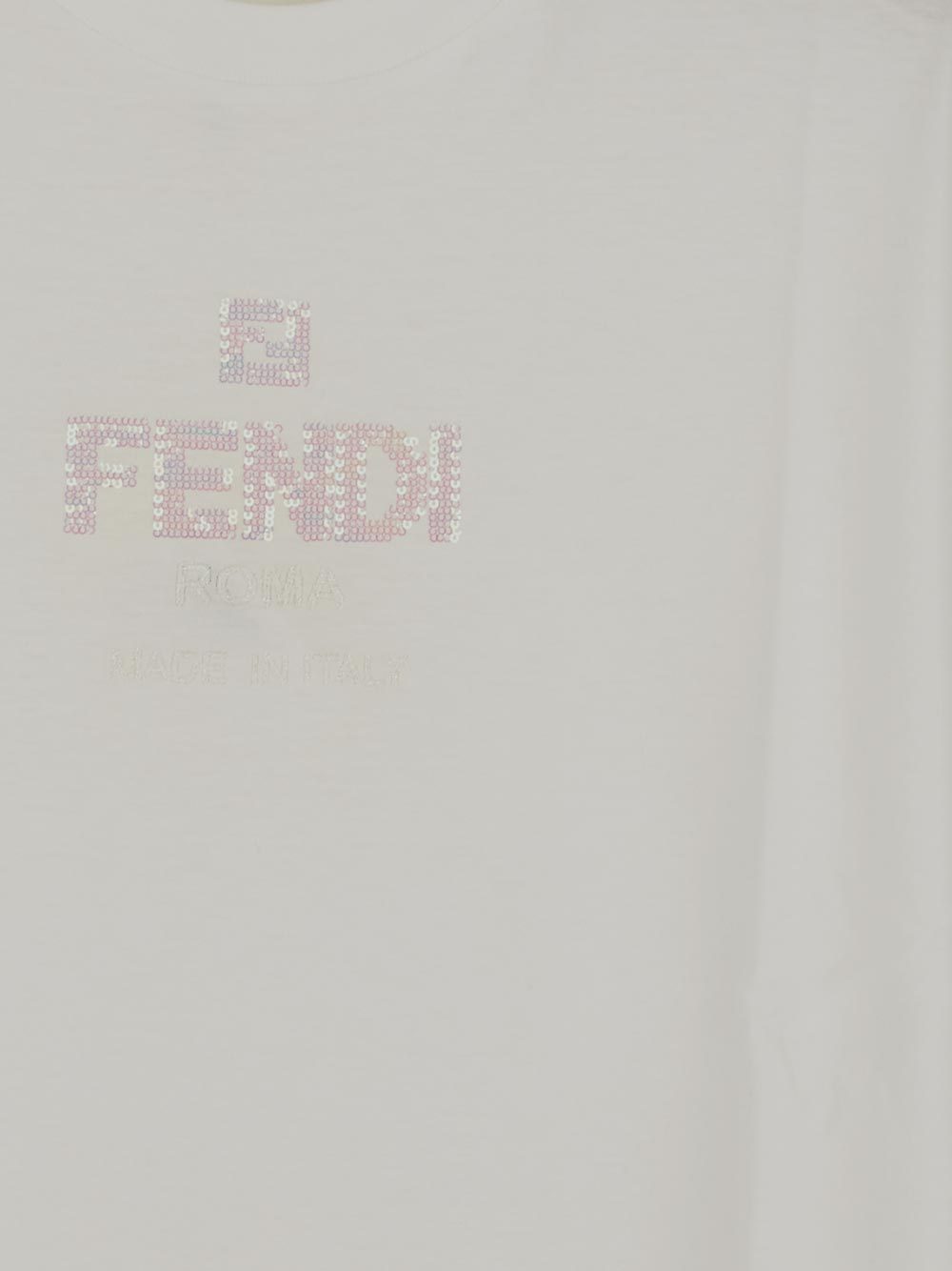 FENDI LOGO-PRINT COTTON T-SHIRT