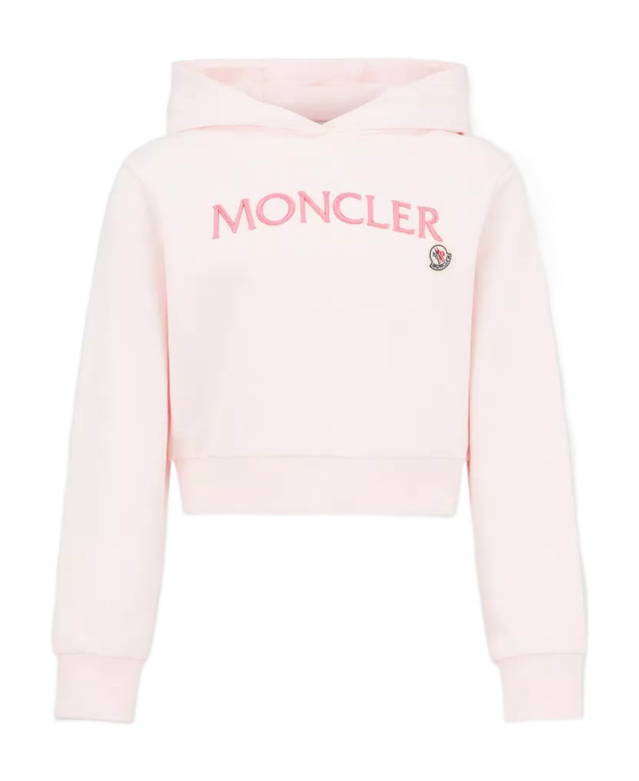 Moncler Embroidered Sweater With Logo In Pink