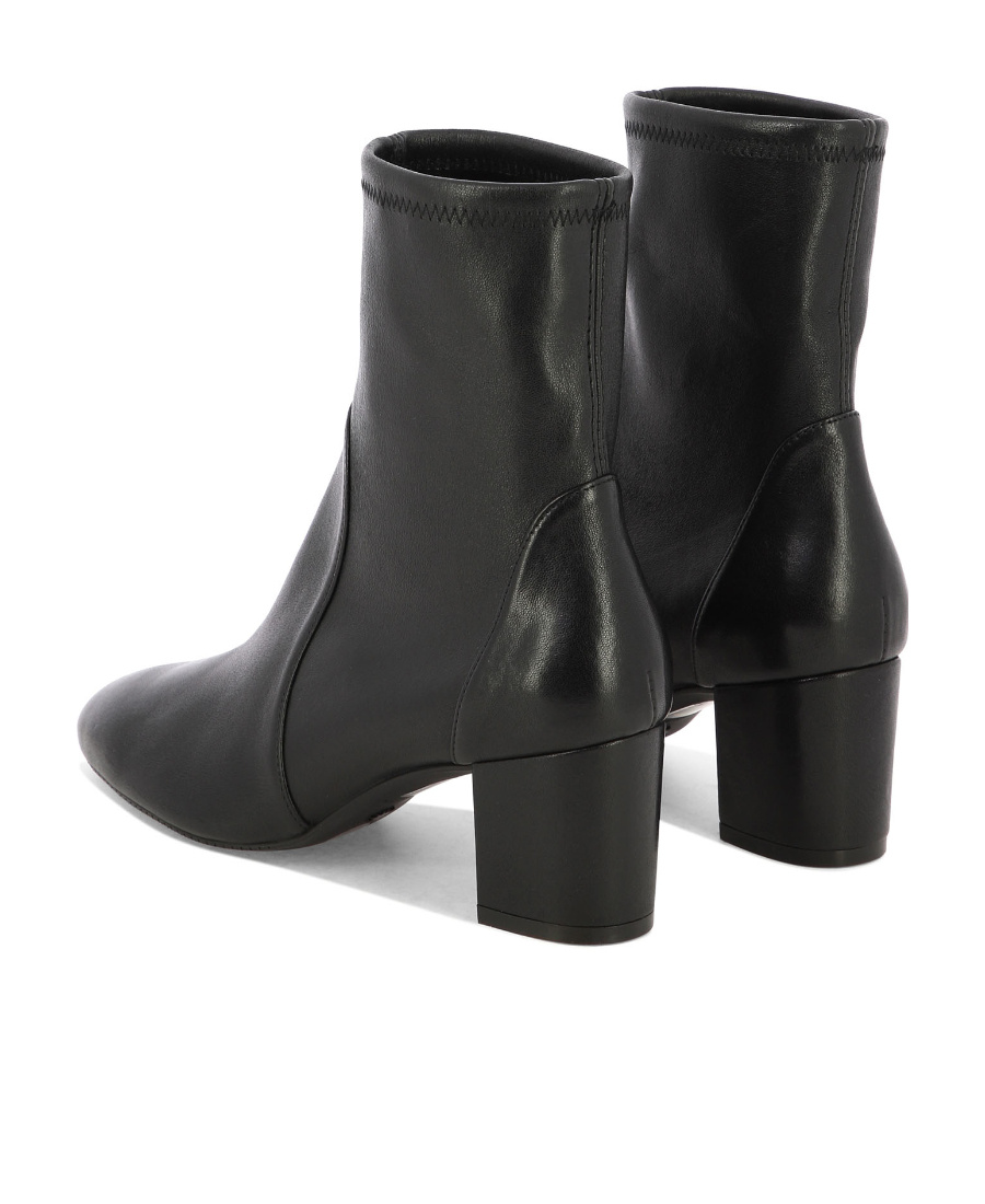 Stuart Weitzman Round-head Short Boots In Black