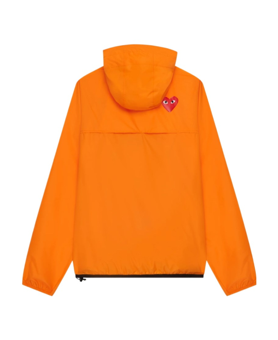 Comme Des Garçons Play X K-way Pullover Hooded Jacket In Orange