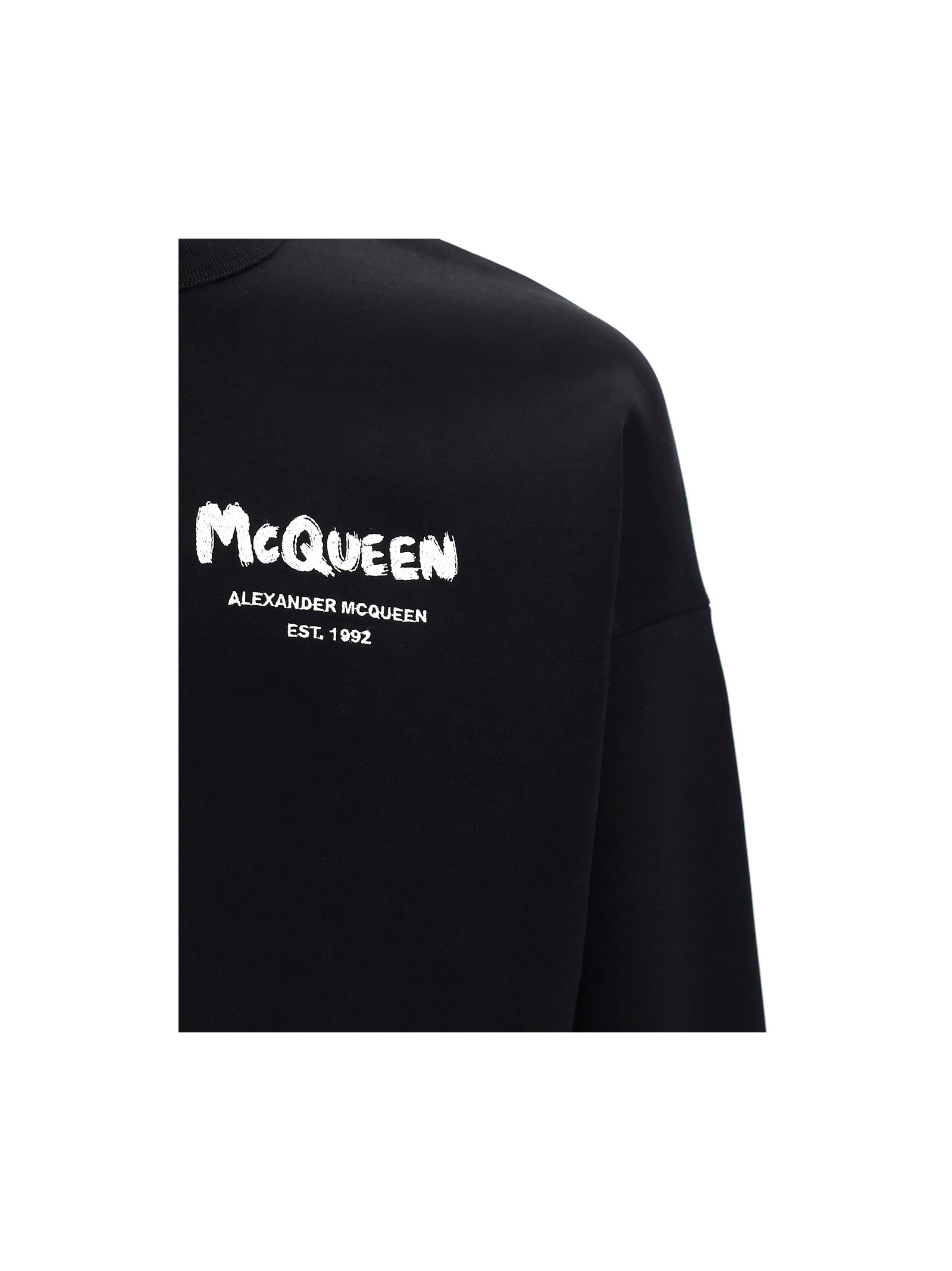 Alexander Mcqueen Logo-print Crewneck Sweatshirt In Black