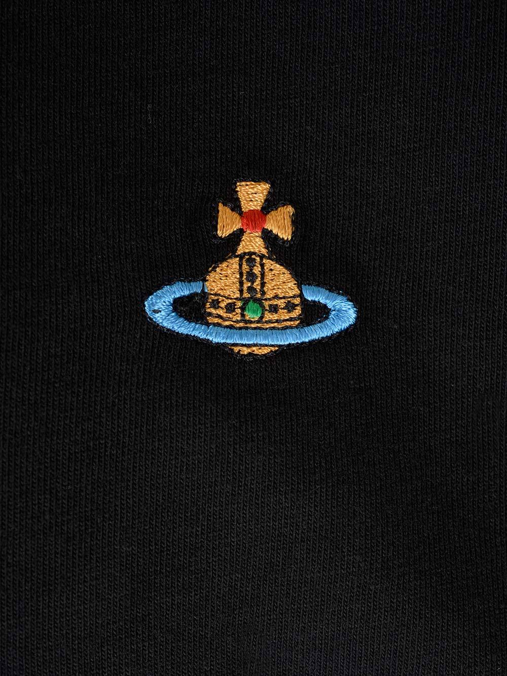 Vivienne Westwood Organic Cotton T-shirt With Signature Orb Logo In Black
