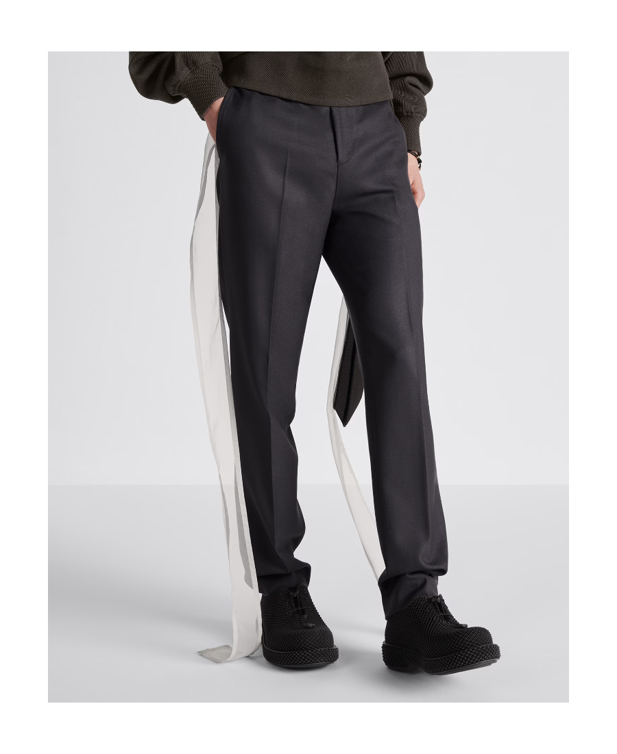 Dior Wool Button Casual Pants In Black