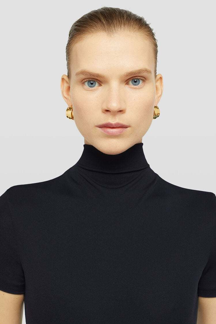 Jil Sander Layered-design Midi Dress In Black