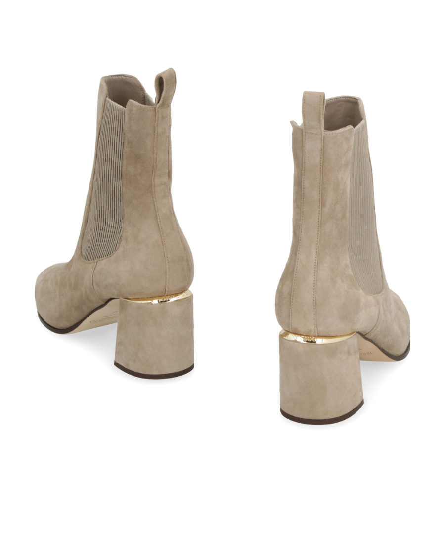 Jimmy Choo Round-headed High-heeled Boots In Nude
